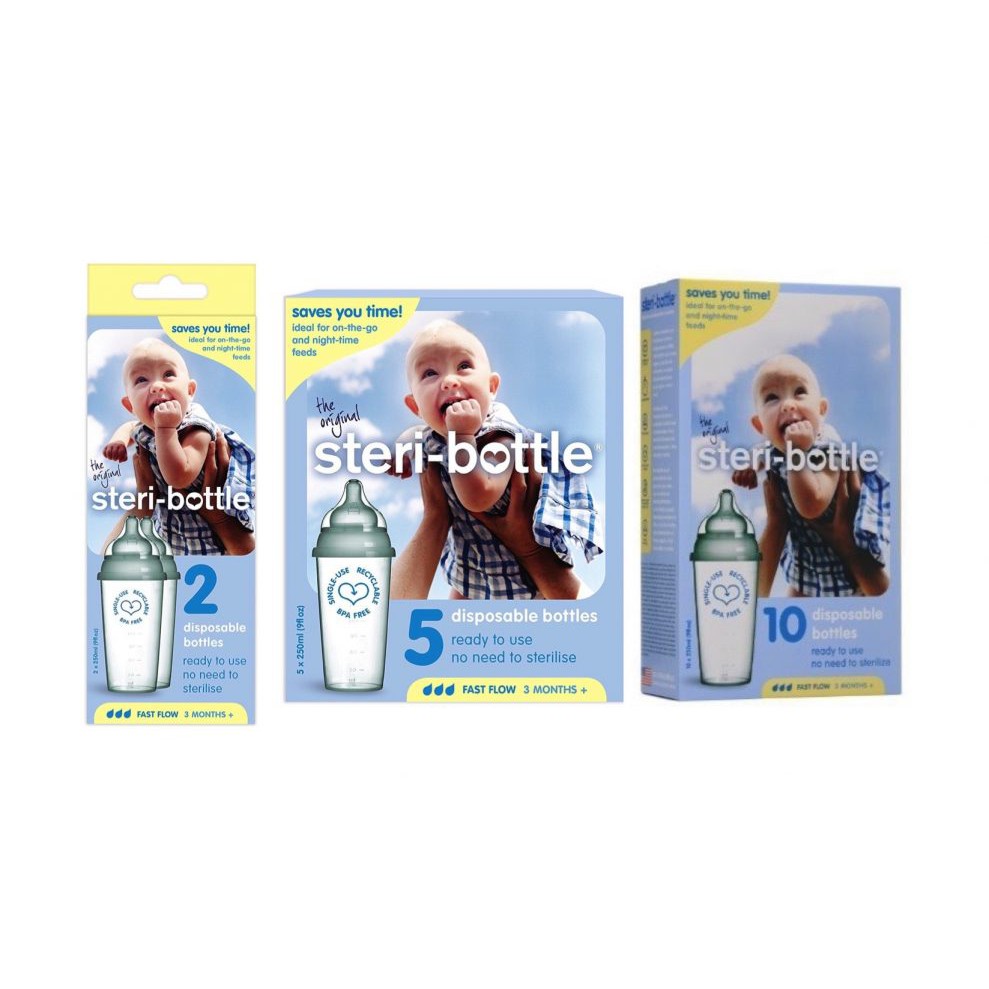 Steribottle 250ml Disposable Bottles (Disposable Baby Milk Bottle