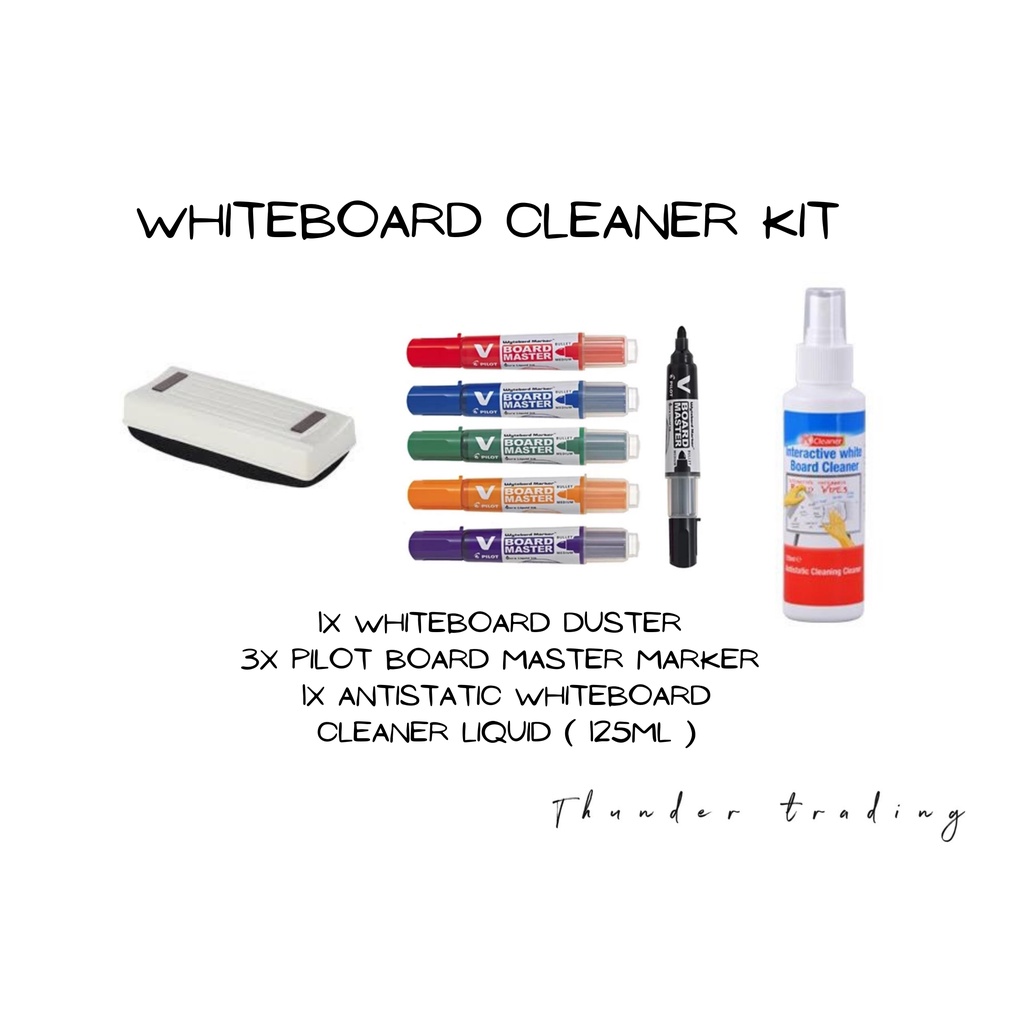 Whiteboard Cleaner Kit ( 1 X Whiteboard Duster , 3x Pilot Whiteboard