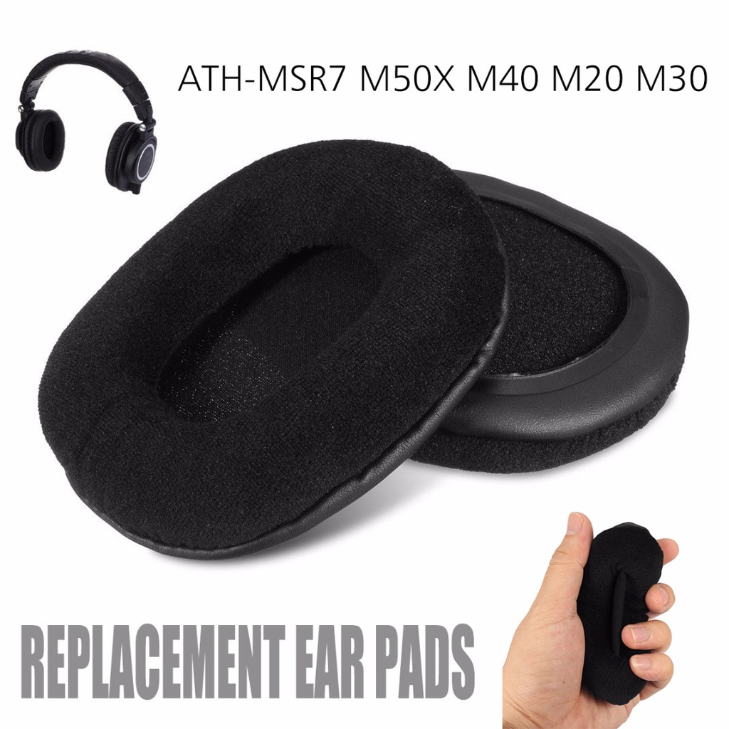 2pcs Velour Ear Pads Cushions For AudioTechnica ATHM50 M50S M50X M40