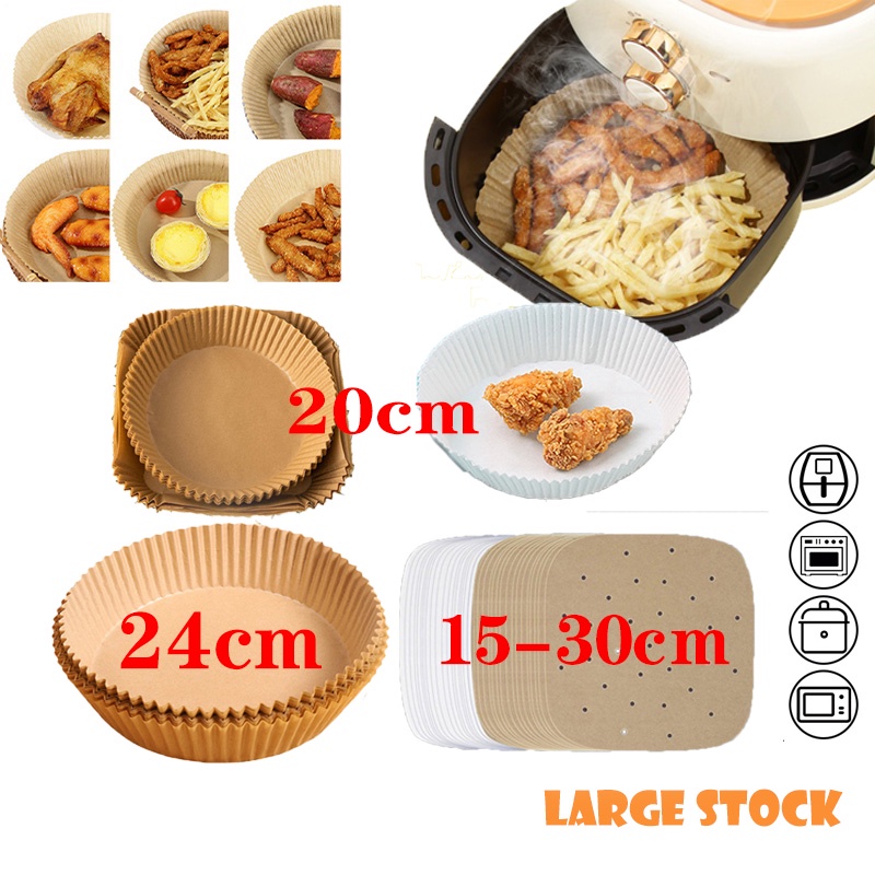 【large stock】50pcs 20/24cm Air Fryer Disposable Baking Papers NonStick