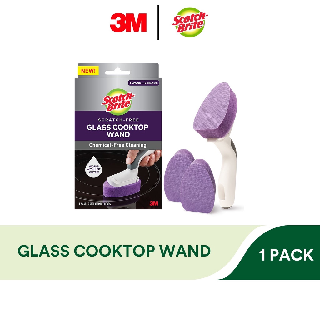 3M Scotch Brite Glass Cooktop Wand, 1 Pack (1 Wand + 2 Replacement