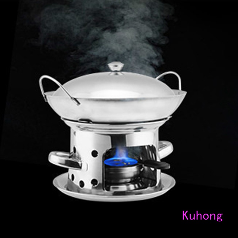 Stainless Steel Fondue Burner Alcohol Stove Burner Portable Mini Fondue