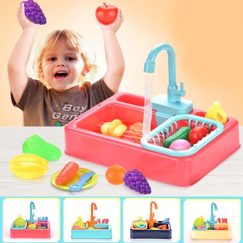 [SG]19Pcs/set Children Electric Dishwasher Toy Set Simulation