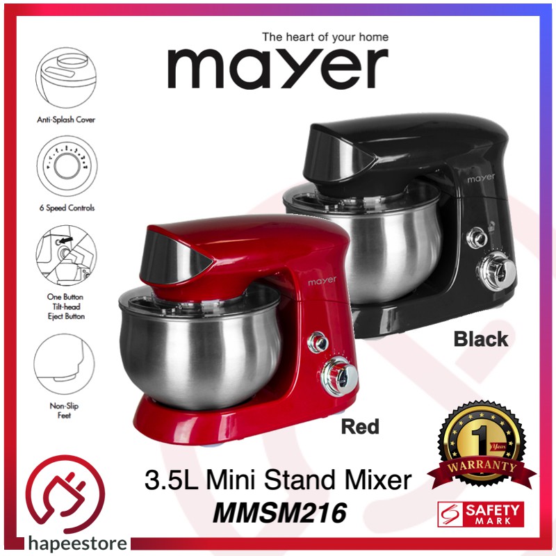 Mayer 3.5L Stand Mixer with Stainless Steel Bowl MMSM216 (Red / Black