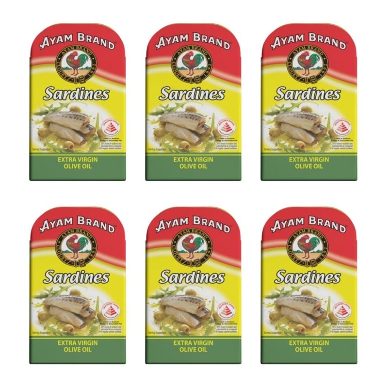 [Bundle of 6] Ayam Brand Sardines in Extra Virgin Olive Oil 120g (Halal