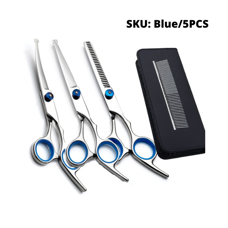 [SG] 7PCS 5PCS Dog Scissors Pet Grooming Scissors Set with Safety Round