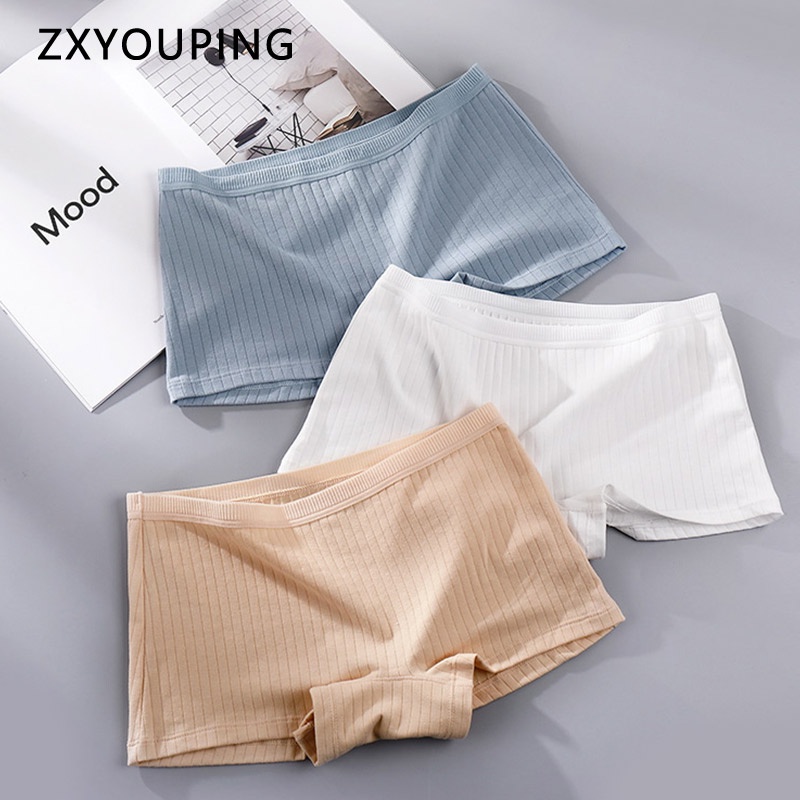 ZXYOUPING Boyshort Women Sexy Cotton Panties Hight Waist Honeycomb
