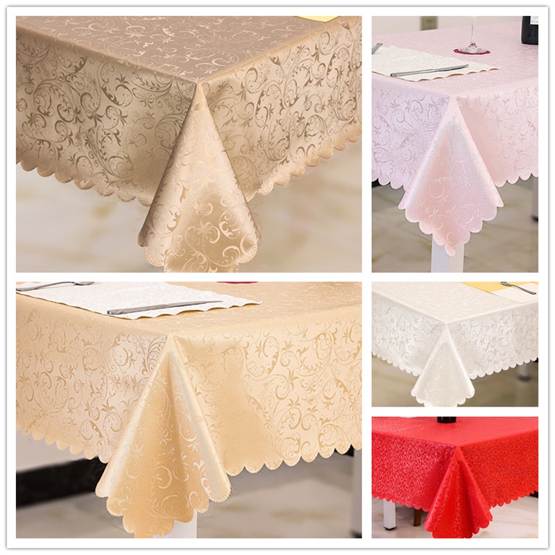 Rectangular Tablecloth PU Table Cloths Waterproof Oilproof NoWash