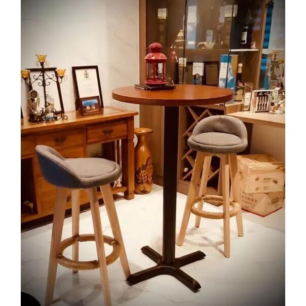 TSBT 013 Solid Wood High Bar Table, Round Shape Bar Table Shopee Singapore