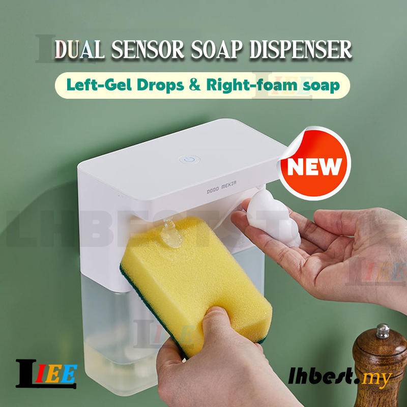 Double Head Liquid Outlet Soap Dispenser Wallmounted Automatic Hand