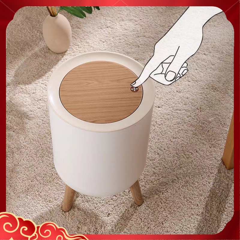 LL Wooden trash bin Nordic minimalist large capacity trash bin living