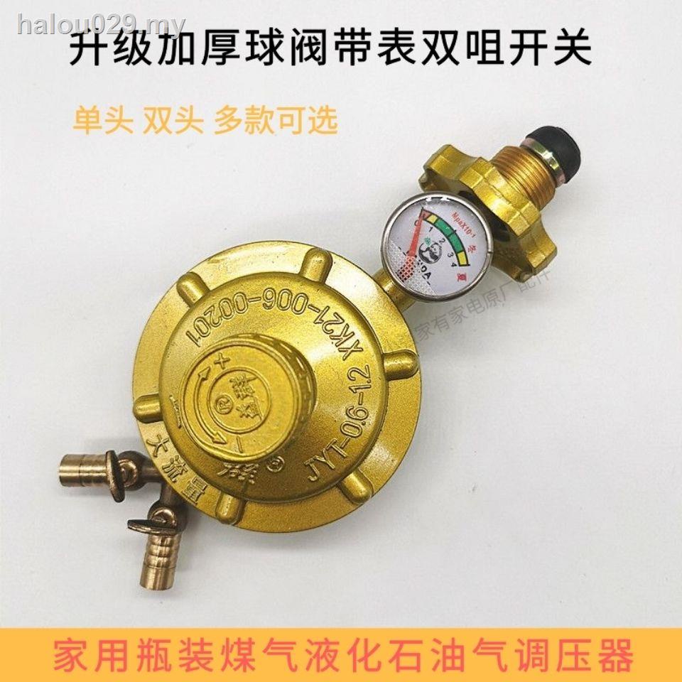 Household bottled LPG pressure regulator with meter adjustable gas