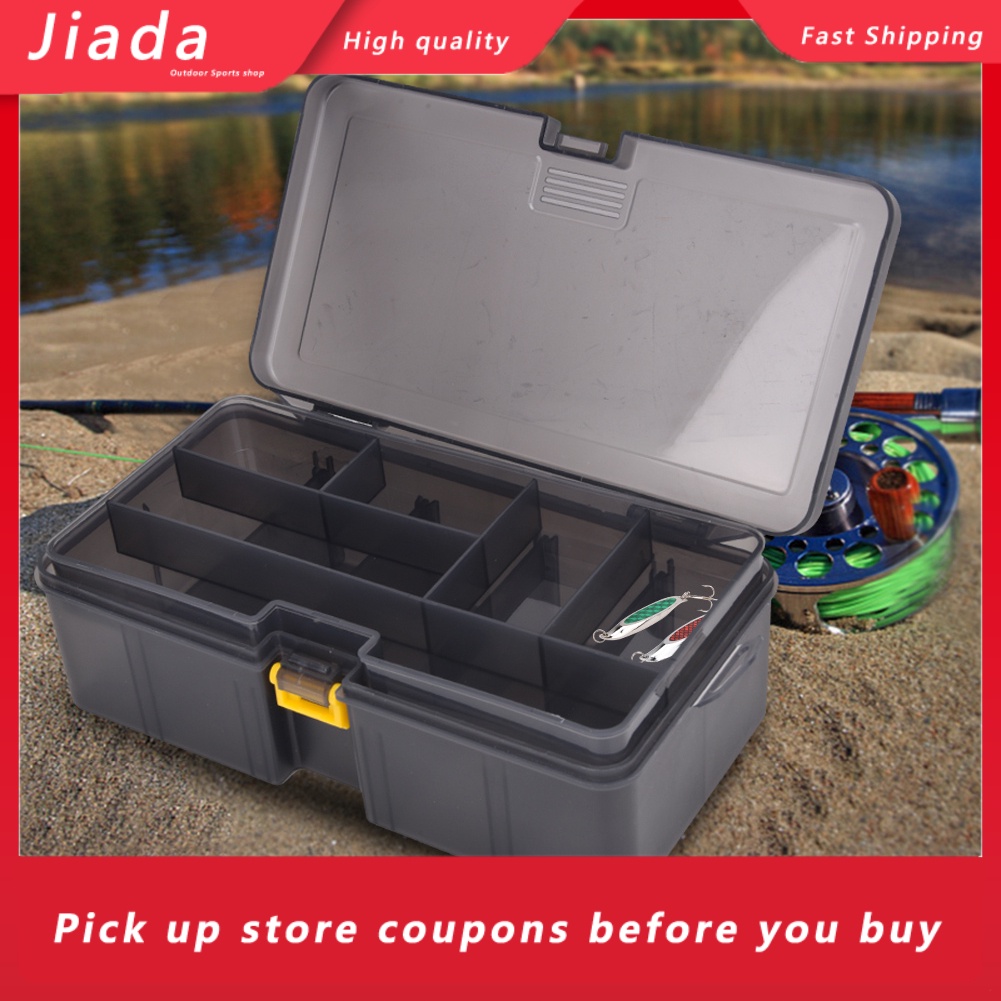 【HOT SALE】JIADA Double Layers Plastic Fishing Box for Lures Bait Tools