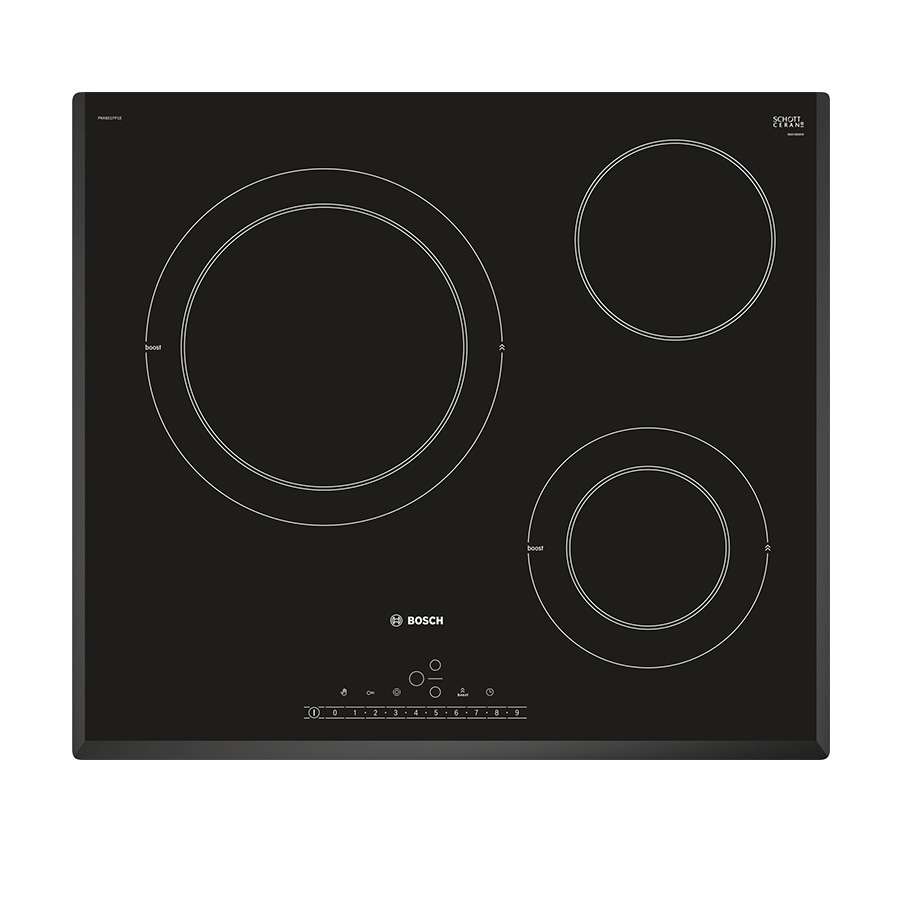 BOSCH Serie 6 Electric Hob 60 cm Black, surface mount without frame