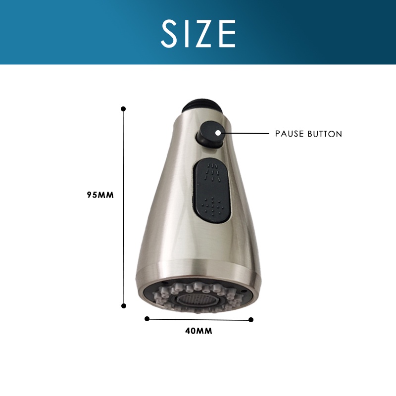 Kitchen Bathroom Tap Faucet Pull Out Shower Head Water Spray