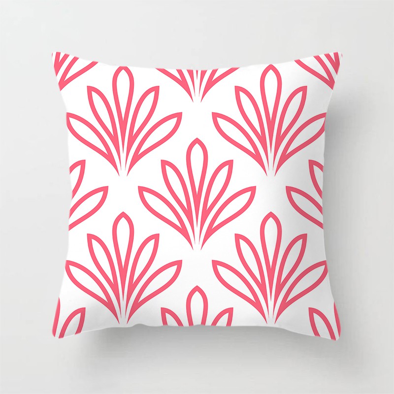 Pink Series Sofa Pillow Cover Floral Simplicity Printed Home Decoration