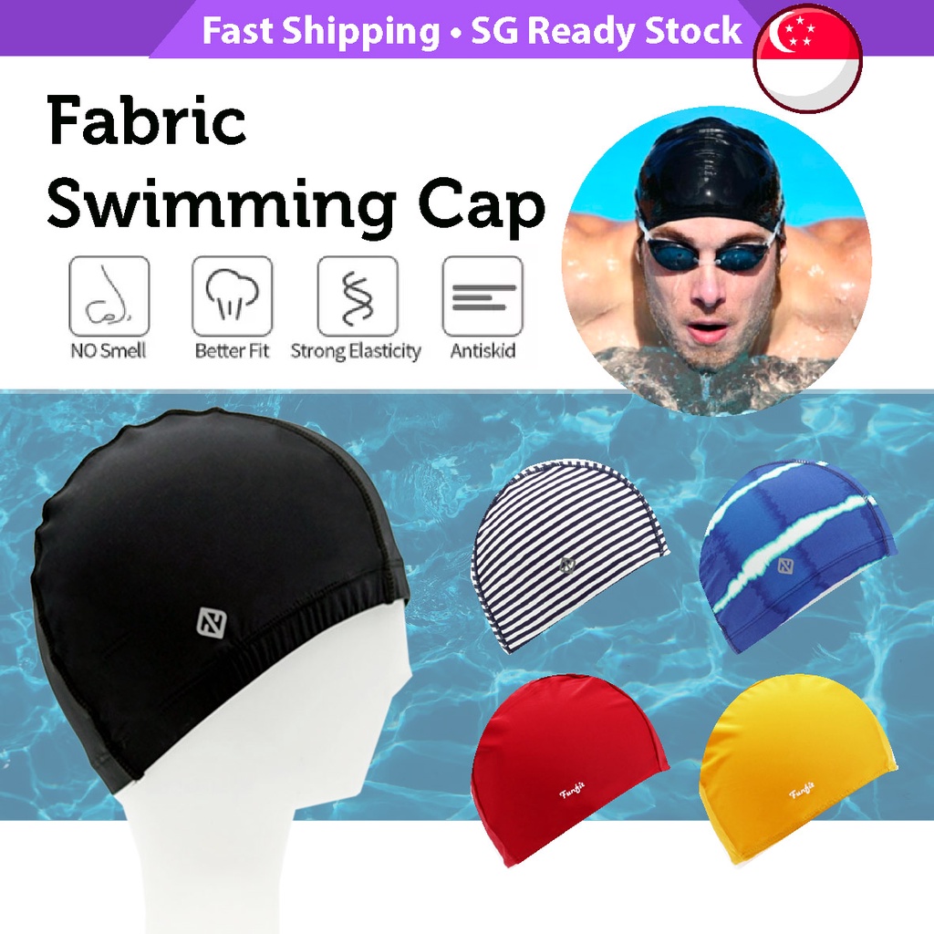 FUNFIT Fabric Swim Cap (Variety Colours) HighQuality Stretch Beach