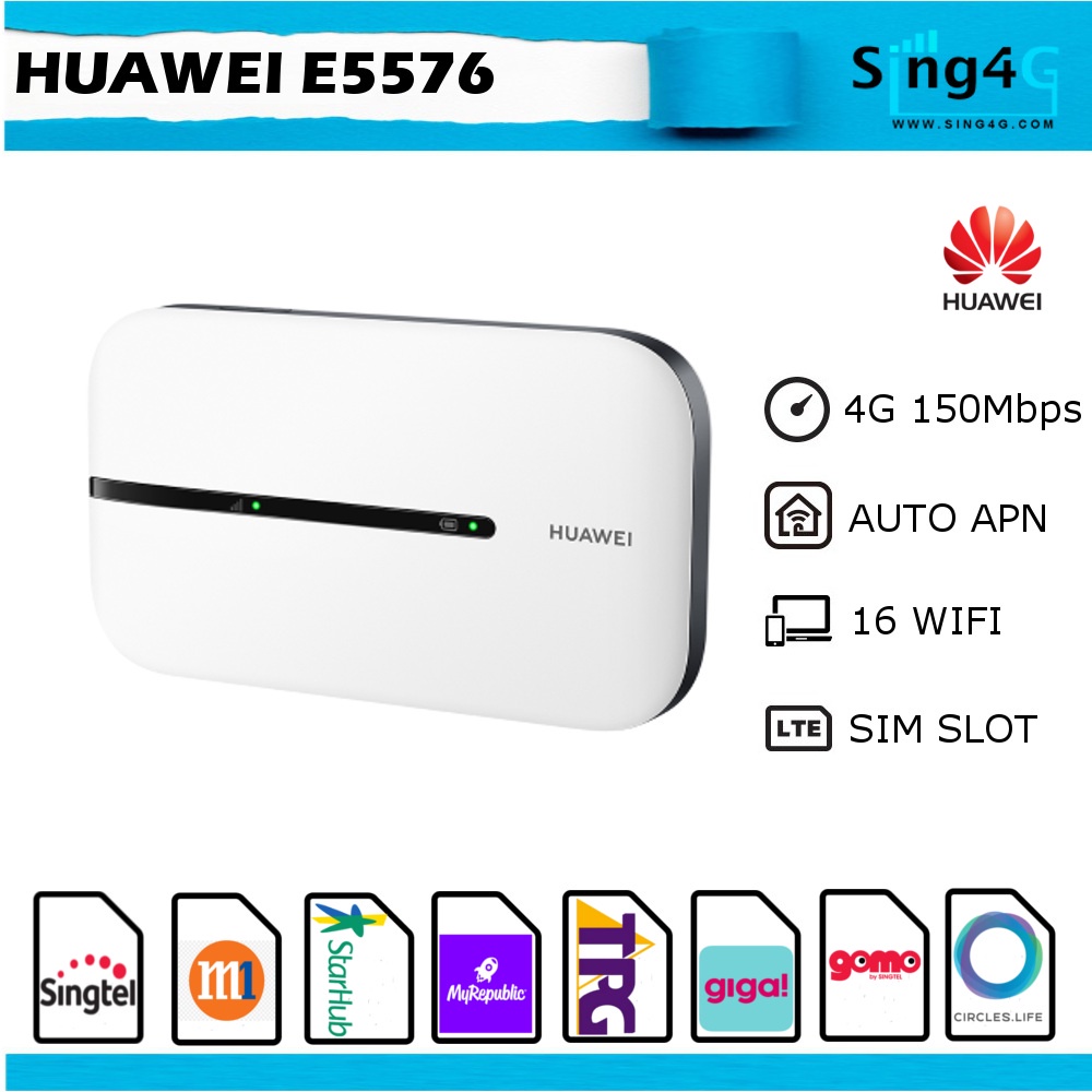 (SG Seller)Huawei E5576 Mobile WiFi Mifi Router Modem 4G & Portable WIFI Extend huawei wifi 3