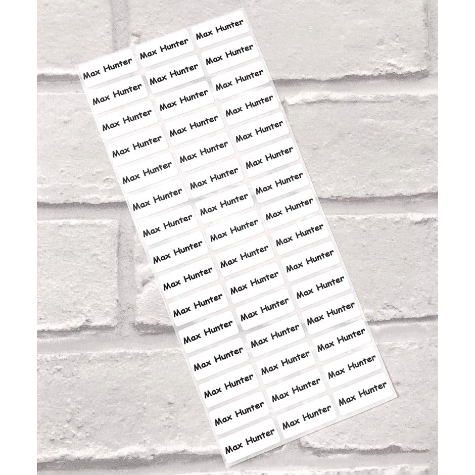 White Name Stickers,Waterproof, school label, Baby, Kids Name Labels