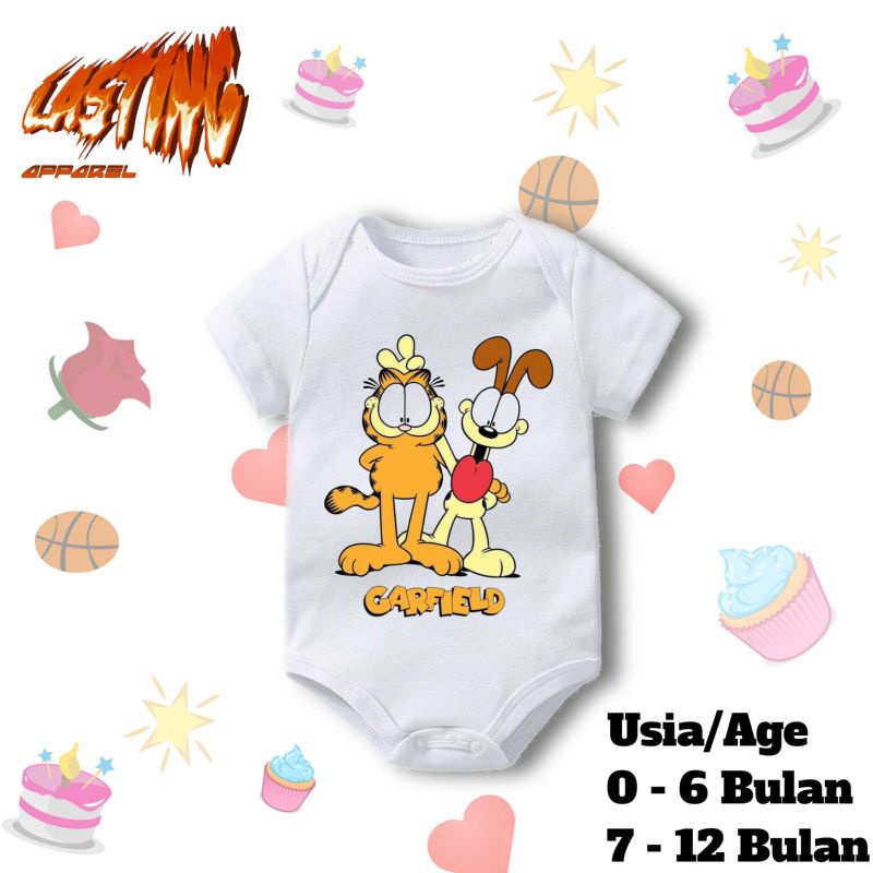 HITAM Garfield baby TShirt Cartoon Comic GARFIELD jumper baby kids