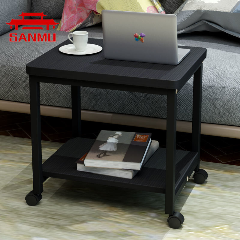 Coffee Table With Wheels Side Table Movable New Assembled Small Tea Table Sofa Corner Table