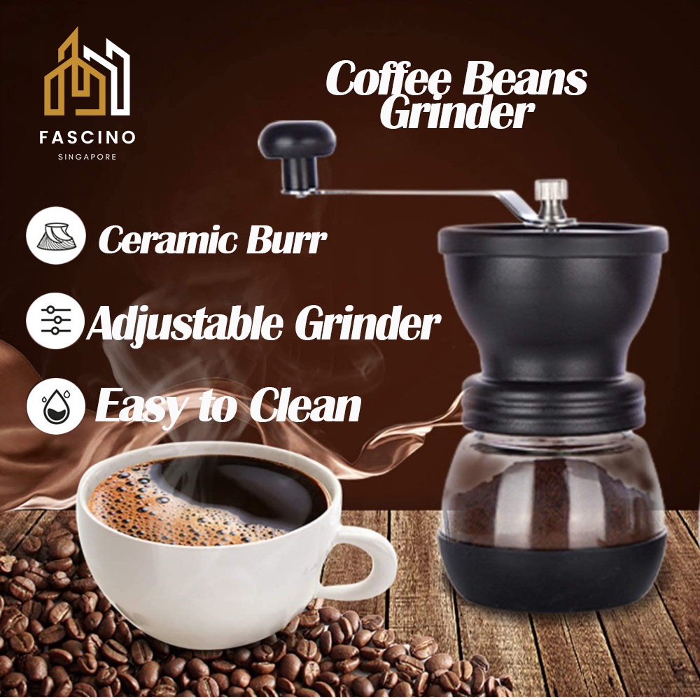 【SG】Manual Hand Coffee Mill Coffee Bean Grinder with Ceramic Burrs for