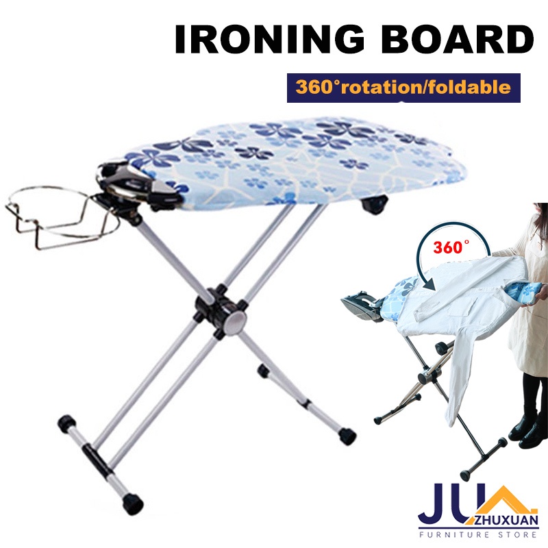 Foldable Ironing Board 360° Rotating Height Adjustment folding Iron