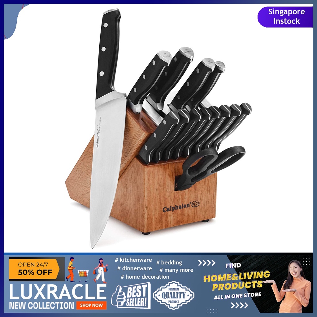 [sg stock] Calphalon 15pc Classic Cutlery Knife Block Set Self