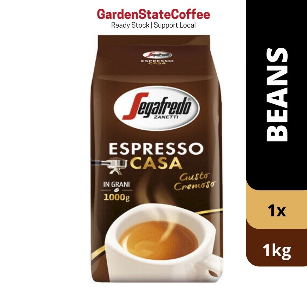 (1kg) Segafredo Espresso Casa, Whole Coffee Beans. Medium Roast, 10/10