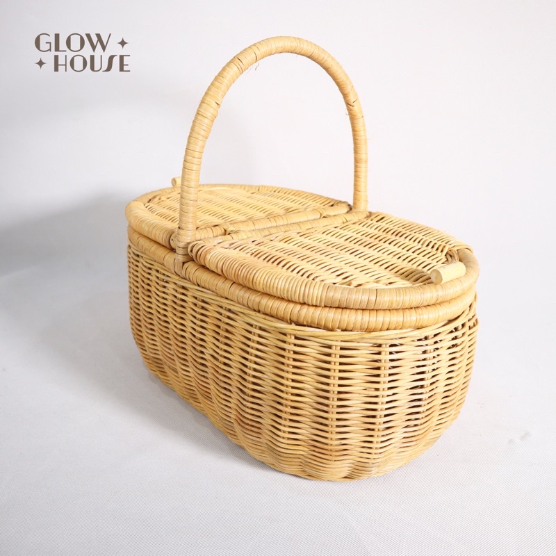 Picnic Basket AESTHETIC Basket/ Rattan Basket Shopee Singapore