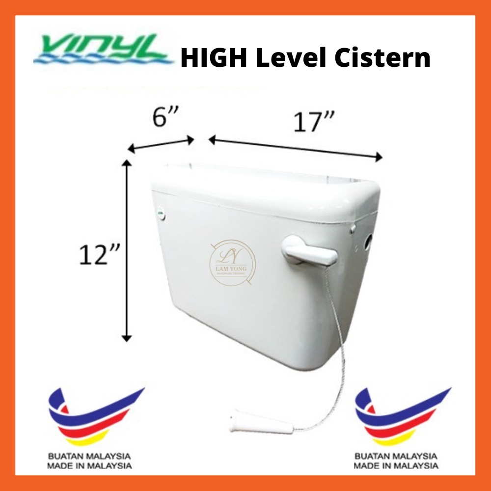 Vinyl HIGH LEVEL Eco Cistern Lift Up Valve 6L Complete Set High Level