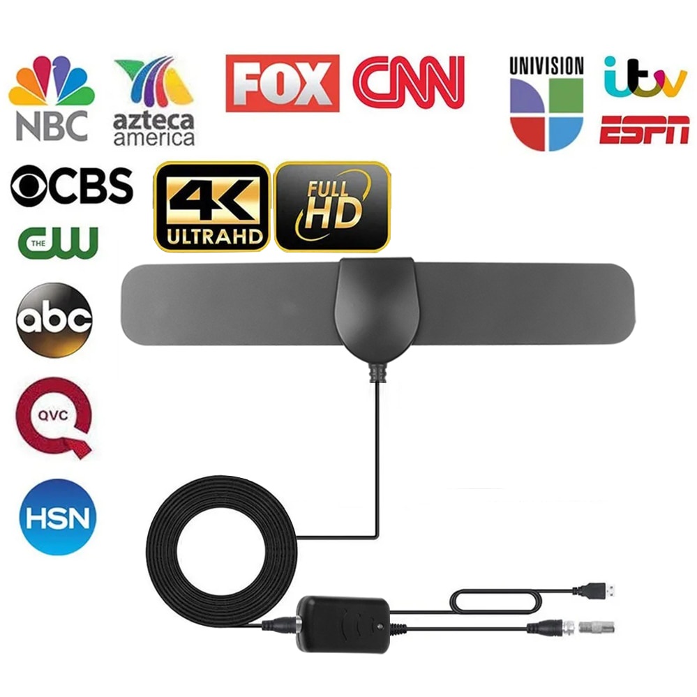 8K/4K HDTV TV Antenna with Amplifier Free TV 100 Miles DVBT2 active