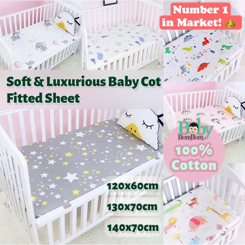 100 Cotton Baby Cot Fitted Sheet Bed Sheet Mattress Cover Playpen
