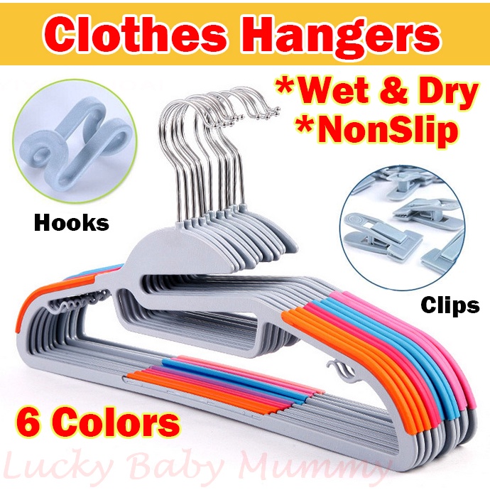 Dry/Wet Clothes NonSlip Hanger Hangers/ local Stock Shopee Singapore