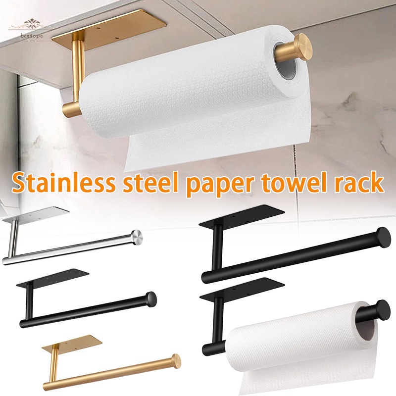 Kitchen Roll Holder Self Adhesive/Punching Bathroom Paper Towel Holder