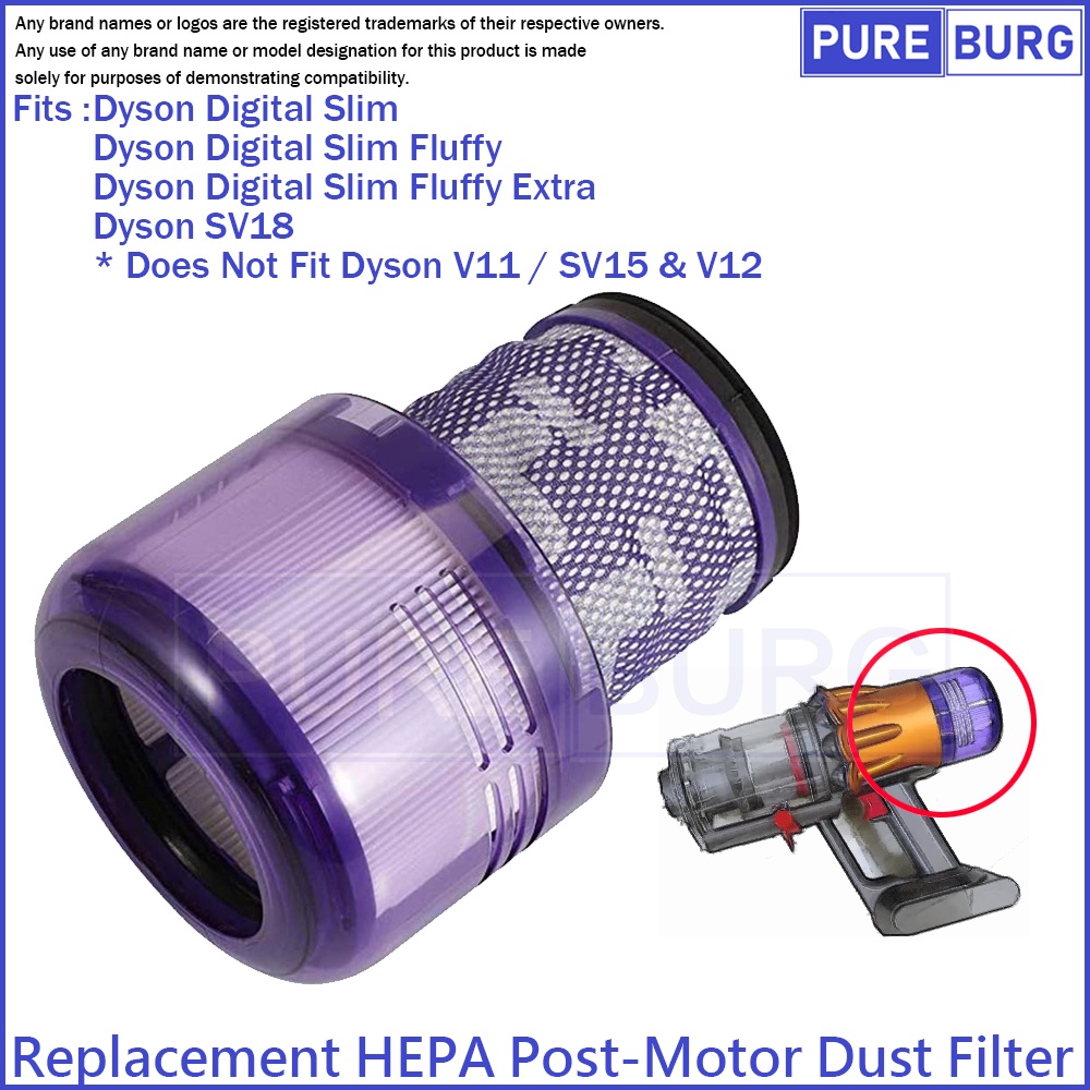 Replacement HEPA Filter Dyson Digital Slim SV18 / Fluffy Extra Cordless