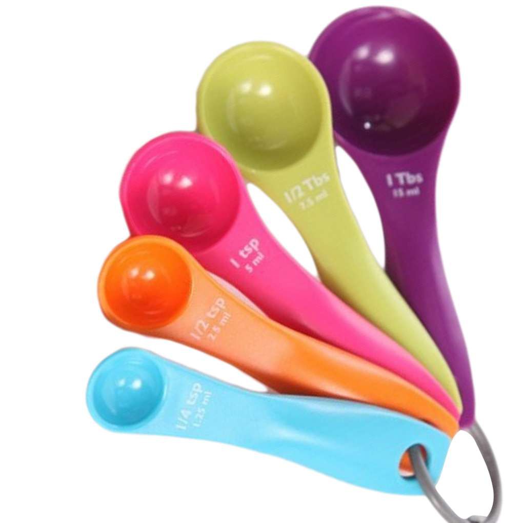 5piece Set Plastic Measuring Spoons Contains Teaspoons Tablespoons