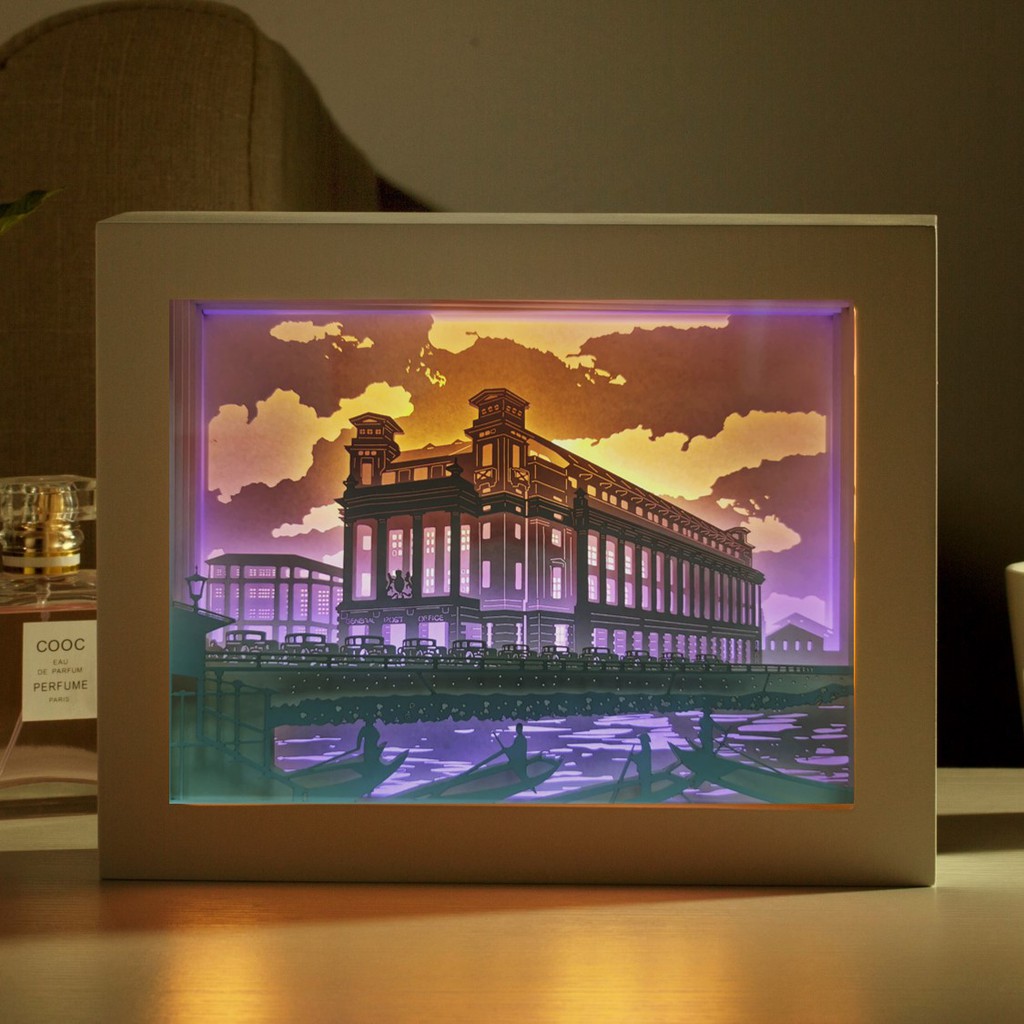 The Fullerton 1930 Lighted shadow box >> DIY Lighted Paper Art Frame Shopee Singapore