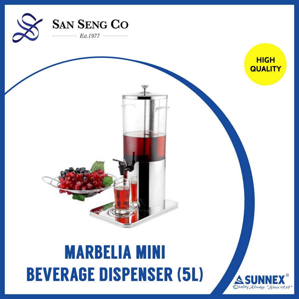 San Seng SUNNEX 5L Marbella Stainless Steel Mini Beverage Dispenser