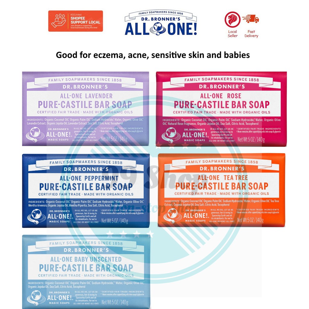 Dr. Bronner's 18in1 PureCastile Bar Magic Soaps 1x140g LOCAL SELLER