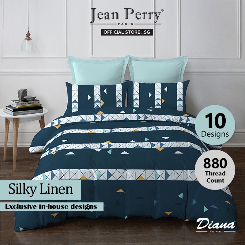 Diana 880TC Silky Linen Bedsheet Set I Fitted Sheet I Bedsheet Cover I