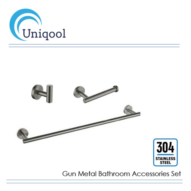 Gun Metal Bathroom Accessories Set 3in1 (BUNDLE PACKAGE) Shopee Singapore