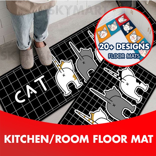 2pcs Anti Slip Kitchen Mat Floor Mat Carpet Bathroom Mat Living Room