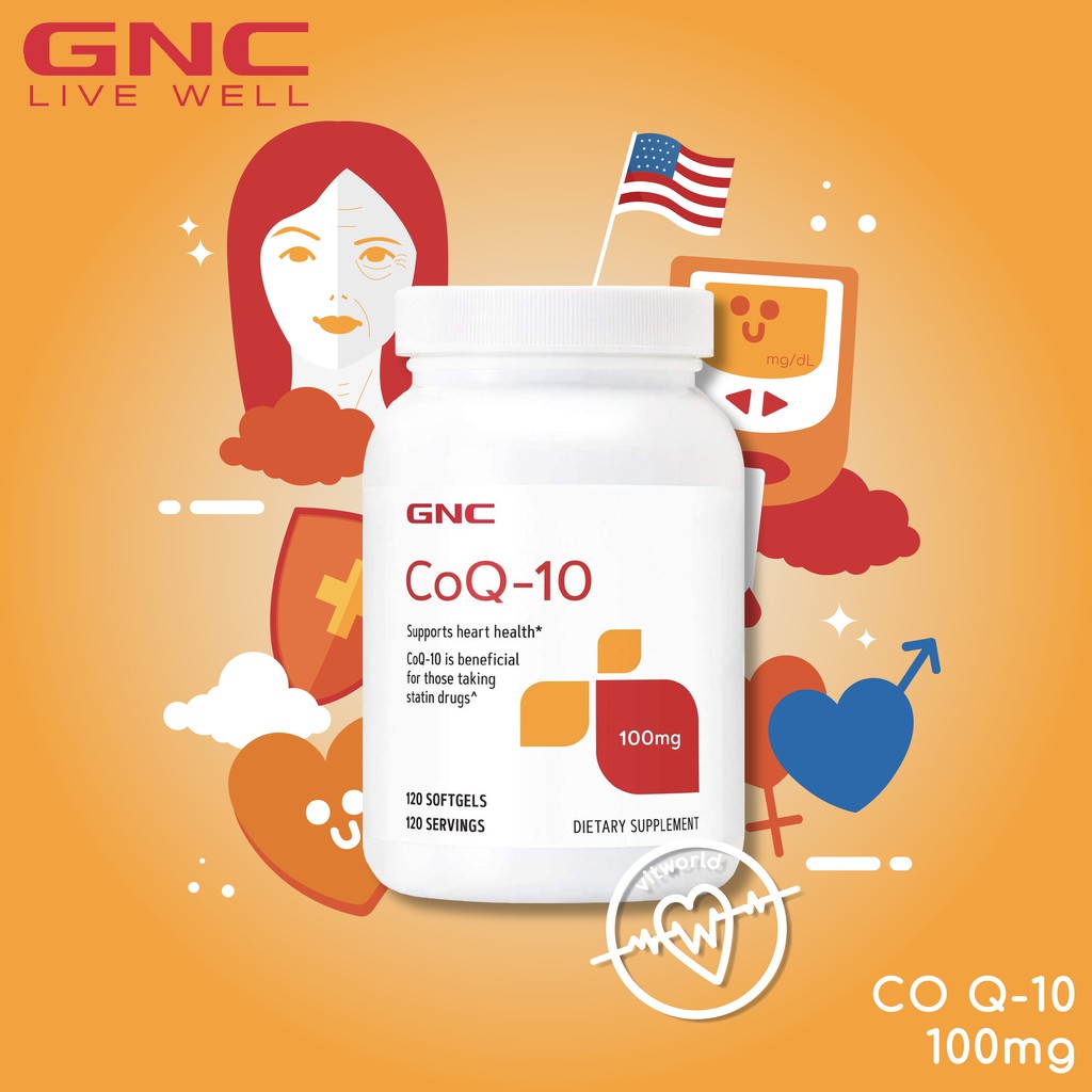 GNC CoQ10 CoQ10 Coenzyme Q10 100 mg, Supports Heart Health