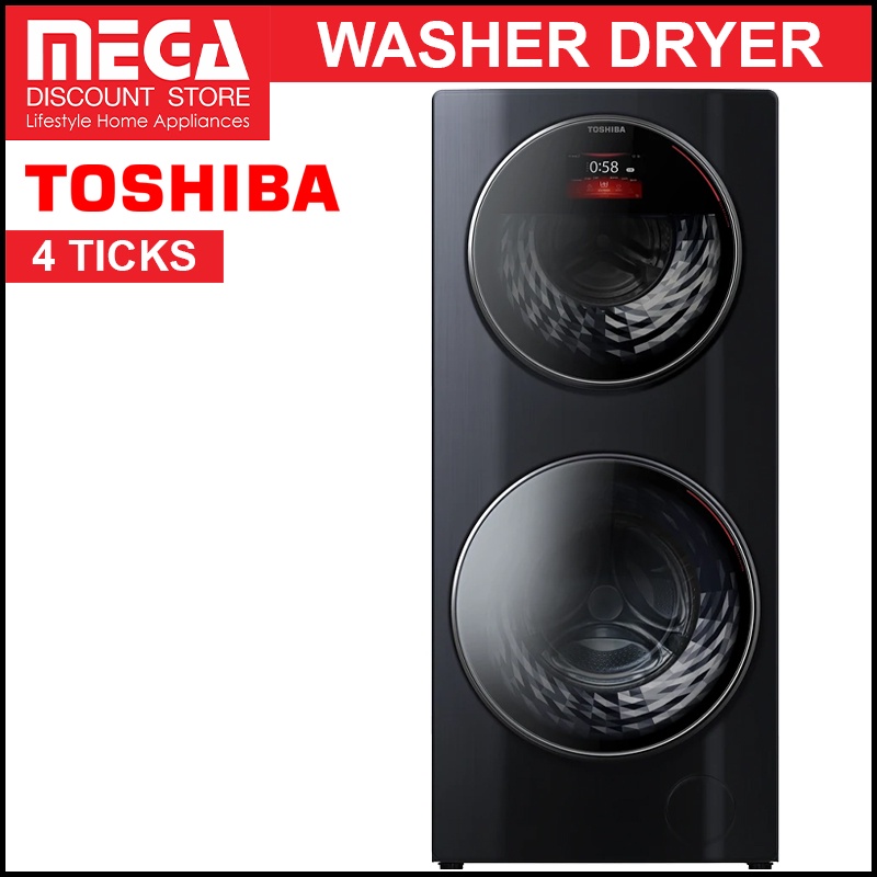 TOSHIBA TWDBL160D4S(MG) DUAL DRUM FRONT LOAD WASHING MACHINE (4 TICKS