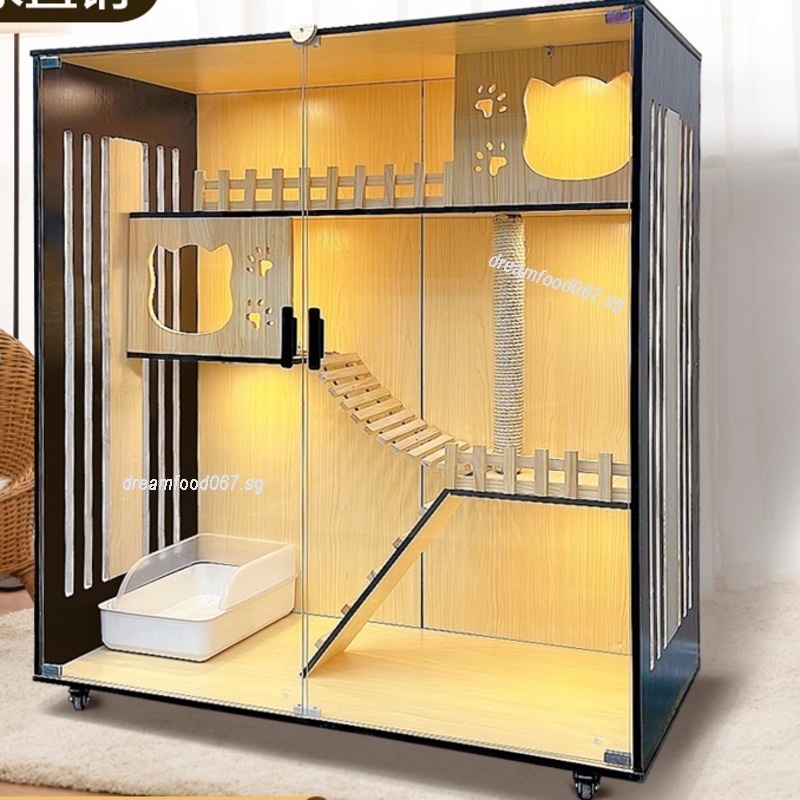 Super Large Cat Villa Cat Cage Luxury Cat House 3C Grade Glass Door