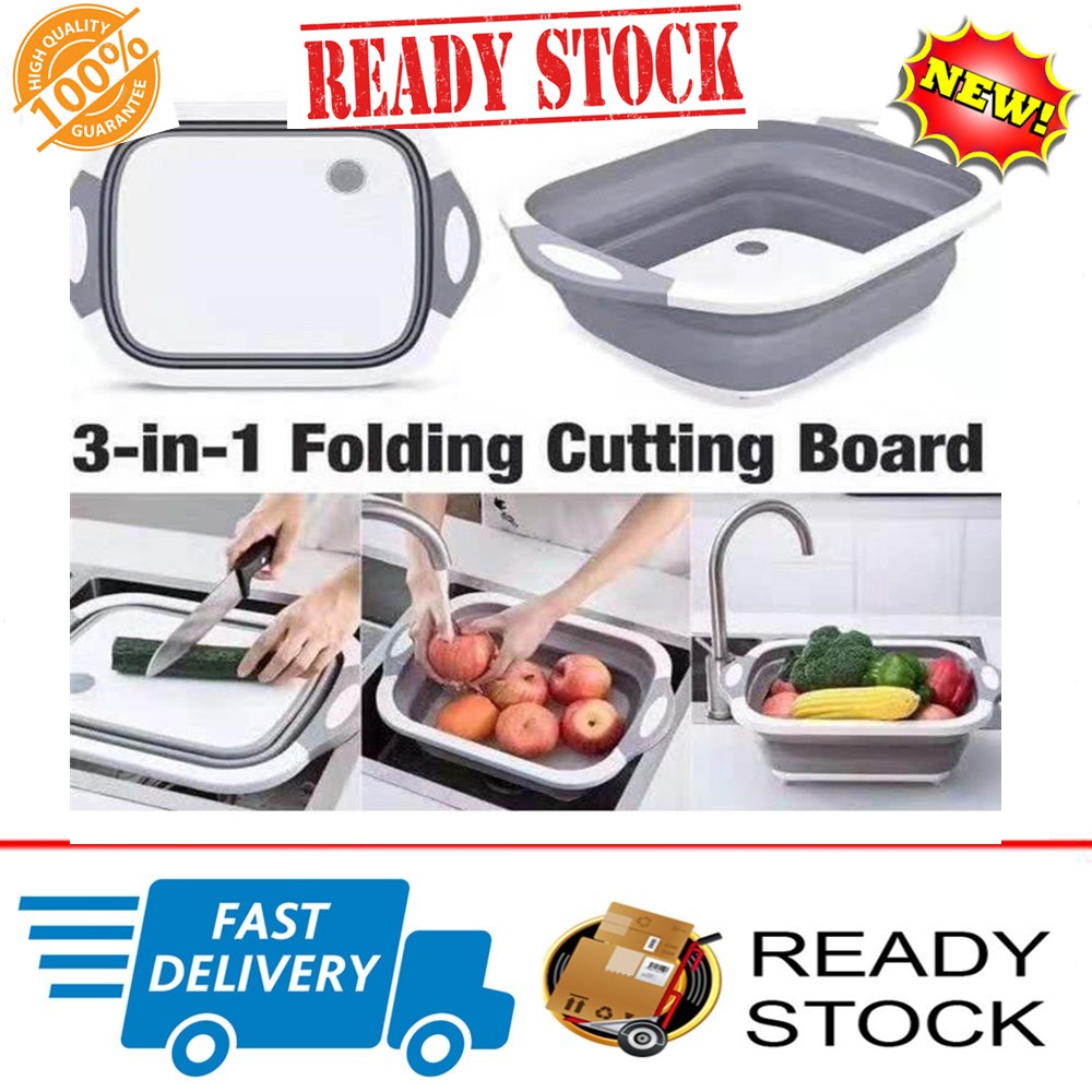 Foldable 3IN1 Multi Function Kitchen Chop Board Bathroom Kitchen Wash