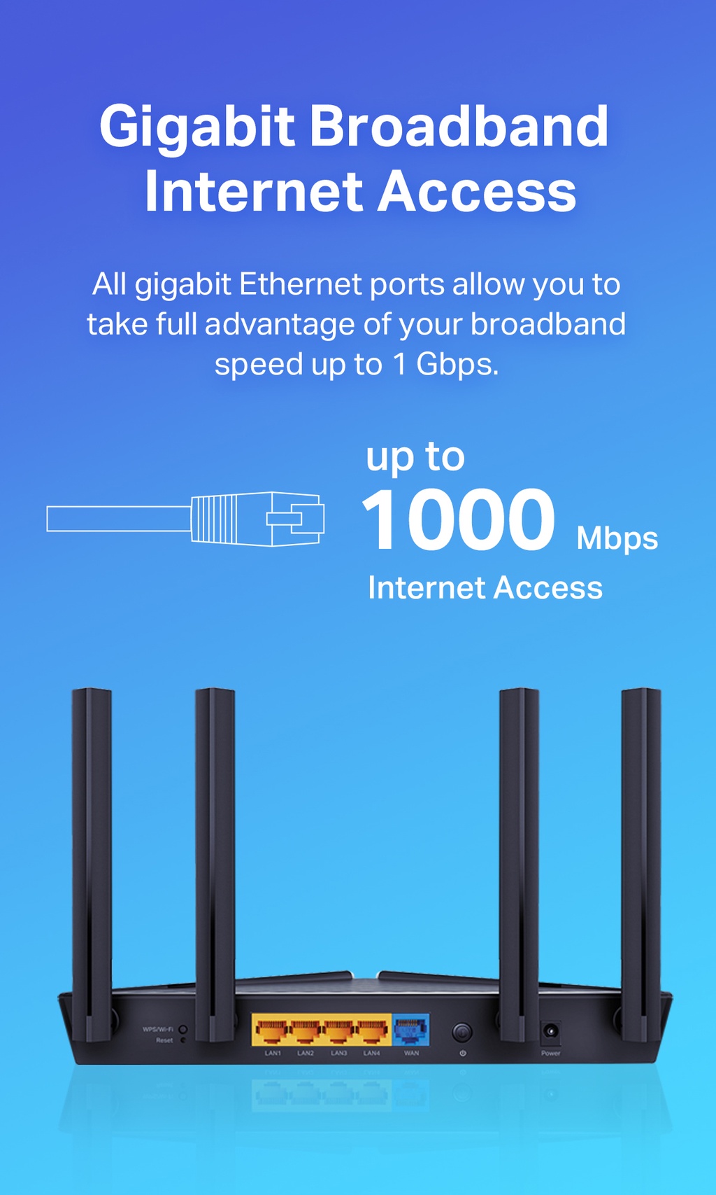 TP-Link Dual-Band Wi-Fi 6 Archer AX1500 Router (Works with all Telcos