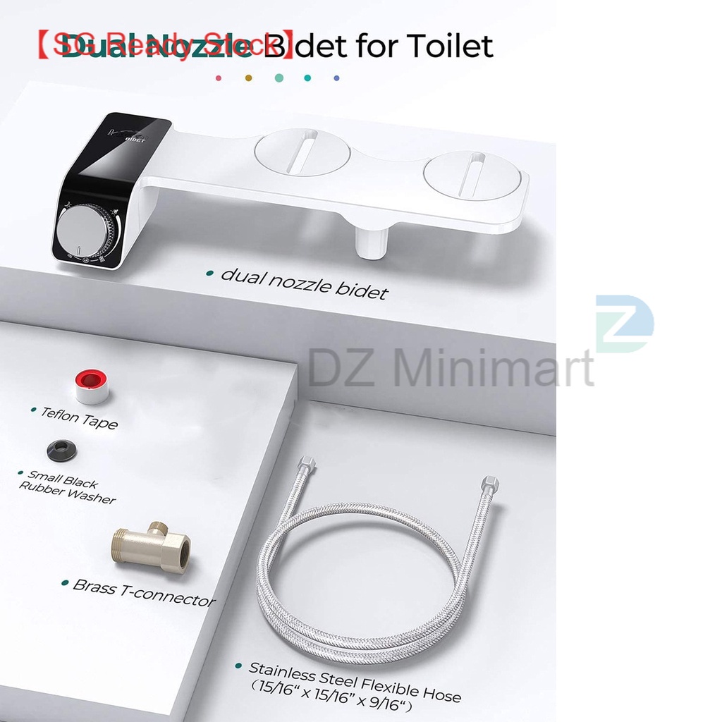 Free 75cm Hose Nonelectric Bidet Butt Wash Double Nozzle Woman Wash