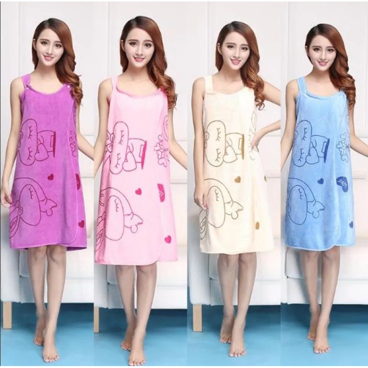 Kimono BATH TOWEL Character Nightgown Women BATH TOWEL DRESS BATHROBE